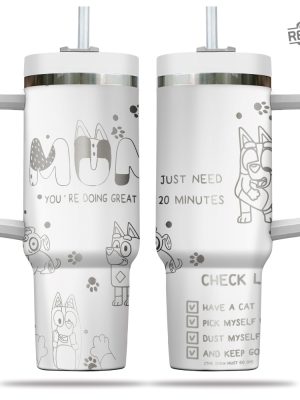 Bluey Heeler Dog 40Oz Engraved Tumbler Bluey Dog Mum 40Oz Tumble Gift For Mom Gift For Dad Unique revetee 4