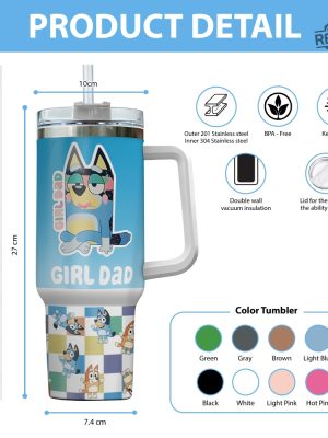 Bluey Dog 40Oz Tumbler Bluey 40Oz Tumbler Bluey Tumbler Bluey Gift Bluey Dad Tumbler Dad 40Oz Tumbler Father Days Gift revetee 4