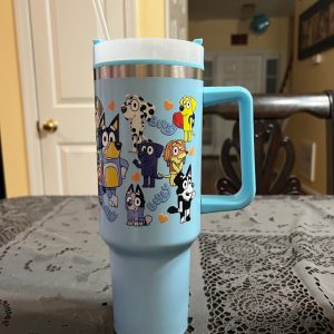 Bluey 40 Oz Tumbler Gift For Mom Gift For Dad Gift For Daughter Gift For Son Unique revetee 2