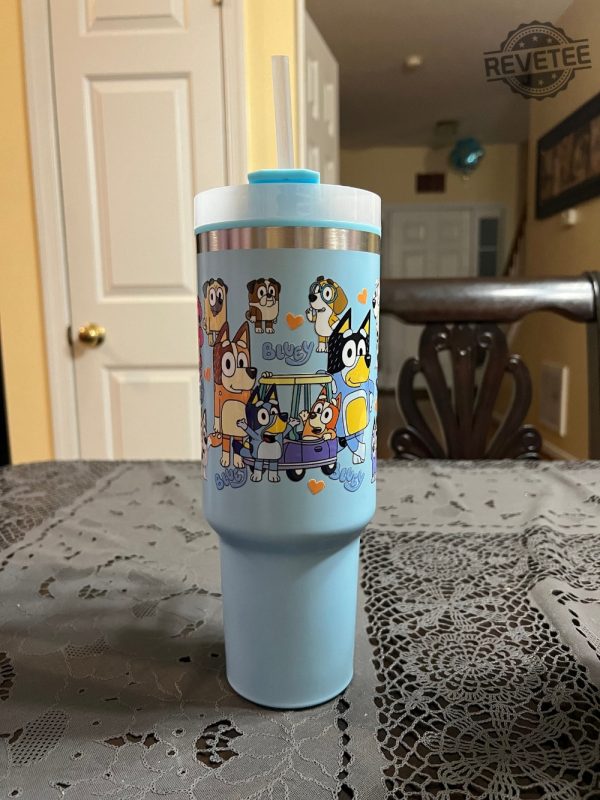 Bluey 40 Oz Tumbler Gift For Mom Gift For Dad Gift For Daughter Gift For Son Unique revetee 3