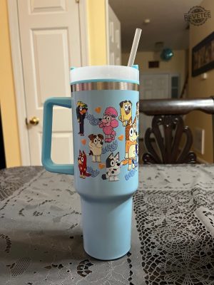 Bluey 40 Oz Tumbler Gift For Mom Gift For Dad Gift For Daughter Gift For Son Unique revetee 4