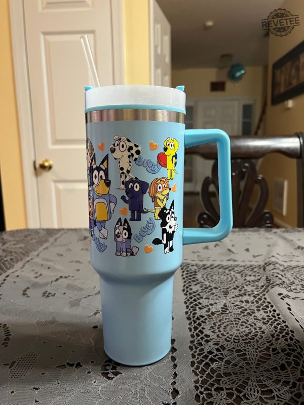 Bluey 40 Oz Tumbler Gift For Mom Gift For Dad Gift For Daughter Gift For Son Unique revetee 5