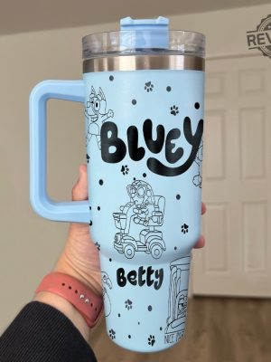 Bluey Dog 40Oz Stanley Quencher H2.0 Tumbler Bluey Dog Cup Stanley H2.0 Quencher Stanley Tumbler Gift For Kids Birthday revetee 2