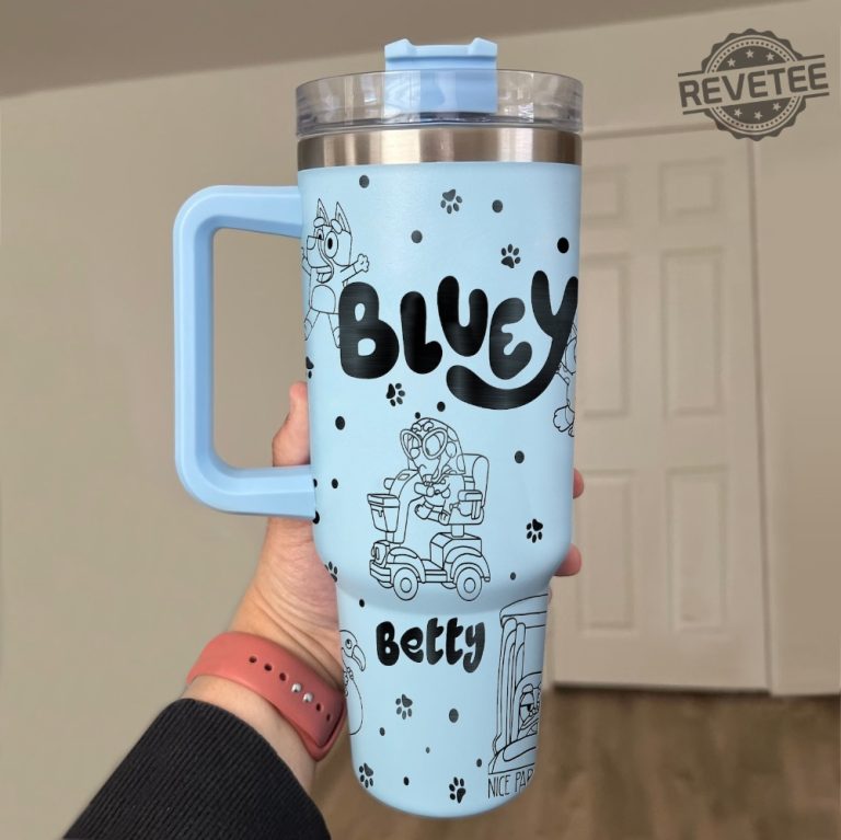 Bluey Dog 40Oz Stanley Quencher H2.0 Tumbler Bluey Dog Cup Stanley H2.0 ...