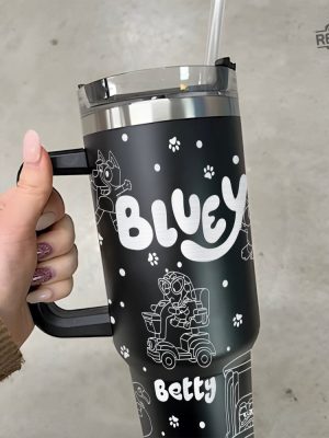 Bluey Dog 40Oz Stanley Quencher H2.0 Tumbler Bluey Dog Cup Stanley H2.0 Quencher Stanley Tumbler Gift For Kids Birthday revetee 4