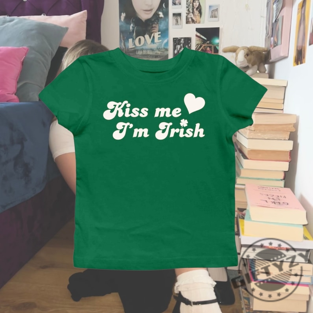 Kiss Me Im Irish Baby Shirt St Paddys Baby Tshirt St Patricks Day Sweatshirt 90S Style St. Patricks Day Hoodie Womens Fitted Top Shirt