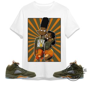 A Different Love Shirt Jordan 5 Olive Shirt Sweatshirt To Match Sneaker Olive Green And Orange Shirt Olive Green 5S Shirt trendingnowe 2