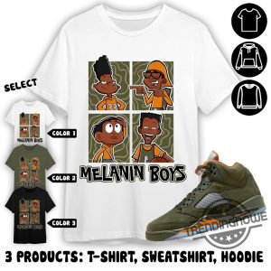 Jordan 5 Olive Shirt Black Boy 90S Shirt To Match Sneaker Green Olive Green And Orange Shirt Olive Green 5S Shirt trendingnowe 2