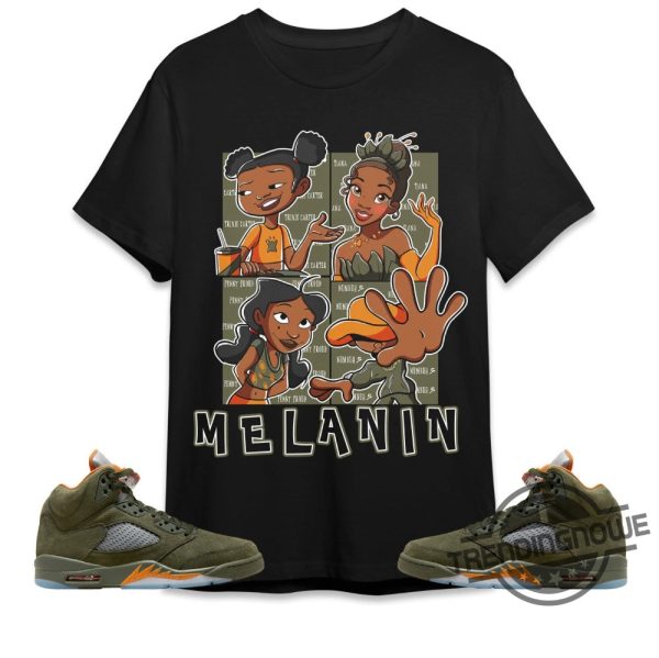 Melanin Sisters Shirt Jordan 5 Olive Sweatshirt To Match Sneaker Green Olive Green And Orange Shirt Olive Green 5S Shirt trendingnowe 1