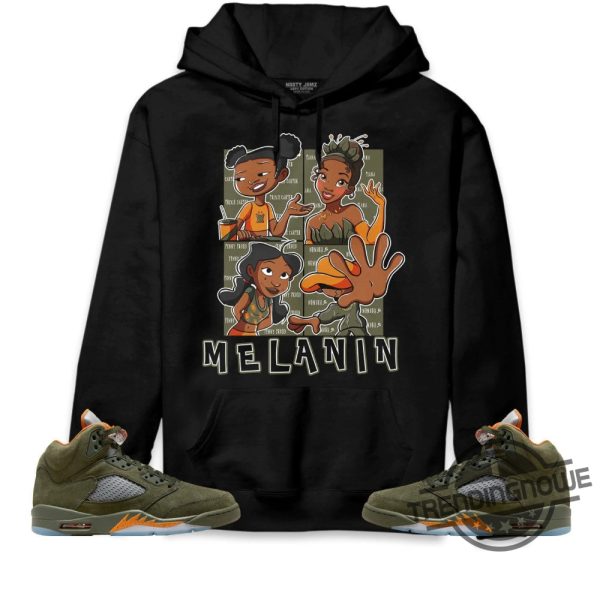 Melanin Sisters Shirt Jordan 5 Olive Sweatshirt To Match Sneaker Green Olive Green And Orange Shirt Olive Green 5S Shirt trendingnowe 3