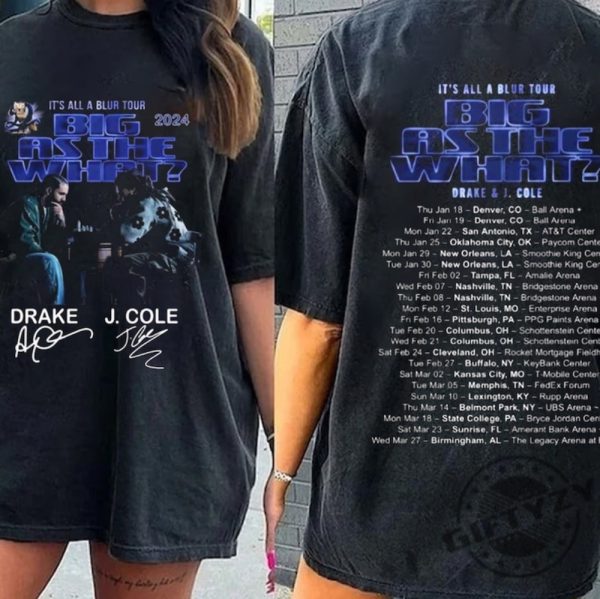 Drake J Cole Its All Blur Tour 2024 Shirt Drake Tour Tshirt Drake Concert Sweatshirt J Cole Hoodie Drake Fan Gift giftyzy 1