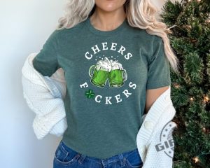 Cheers Fuckers Shirt Irish Day Gift Paddys Day Sweatshirt Cheers Fuckers Tshirt Lucky Shamrock Hoodie Gift For St Patricks Day Drinking Shirt giftyzy 2