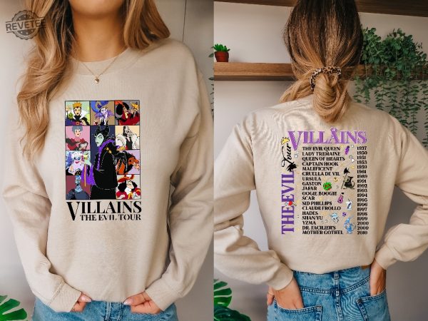 Disney Villains The Evil Tour Shirt Disney Maleficent Shirt Disney Sweatshirt Disney Princess Shirt Disney Family Sweatshirt Unique revetee 2