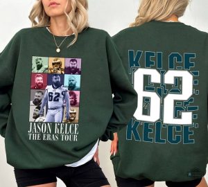 jason kelce hoodie tshirt sweatshirt mens womens 2 sided kelce 62 the eras tour shirts taylor swift football shirt 90s vintage classic bootleg graphic tee laughinks 3