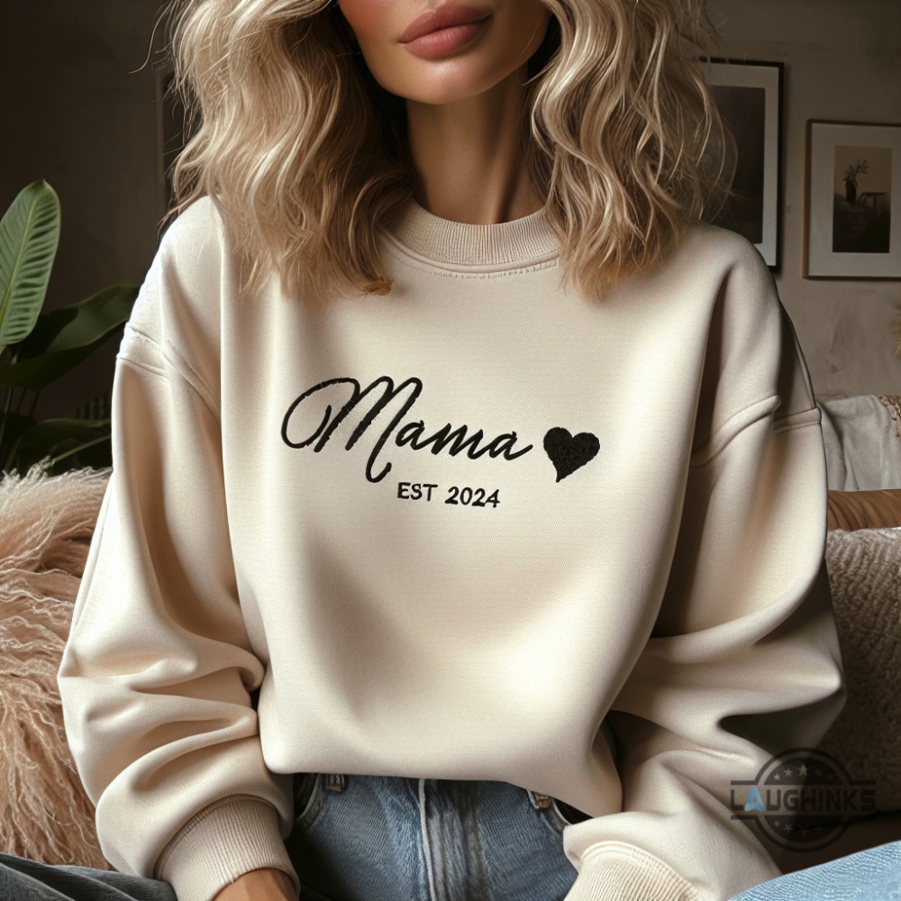 Mothers Day Sweatshirt Tshirt Hoodie Mama Shirts Personalised Title And Year Mom Shirt Custom Mum Christmas Jumper Mama Birthday Gift Mothers Day Gift