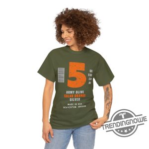 Jordan 5 Olive Army Solar Orange Shirt Match Label Jordan 5 Olive Shirt Sweatshirt Hoodie trendingnowe 2