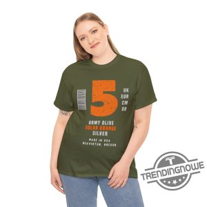 Jordan 5 Olive Army Solar Orange Shirt Match Label Jordan 5 Olive Shirt Sweatshirt Hoodie trendingnowe 3