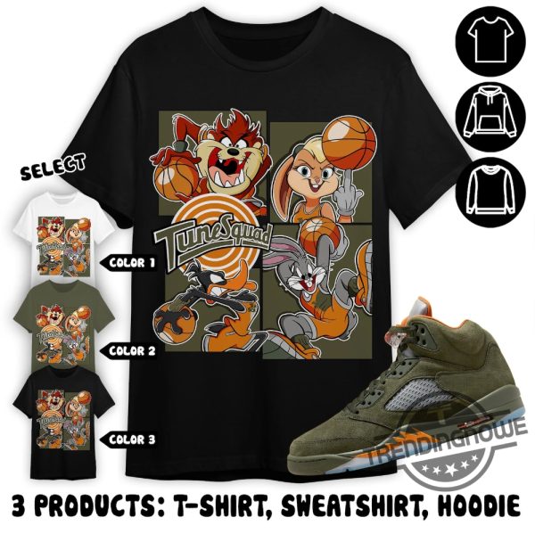 Jordan 5 Olive Army Solar Orange Shirt Match Bunny Basketball Jordan 5 Olive Shirt Sweatshirt Hoodie trendingnowe 1