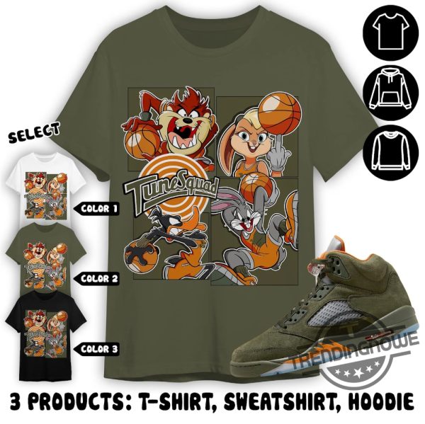 Jordan 5 Olive Army Solar Orange Shirt Match Bunny Basketball Jordan 5 Olive Shirt Sweatshirt Hoodie trendingnowe 2