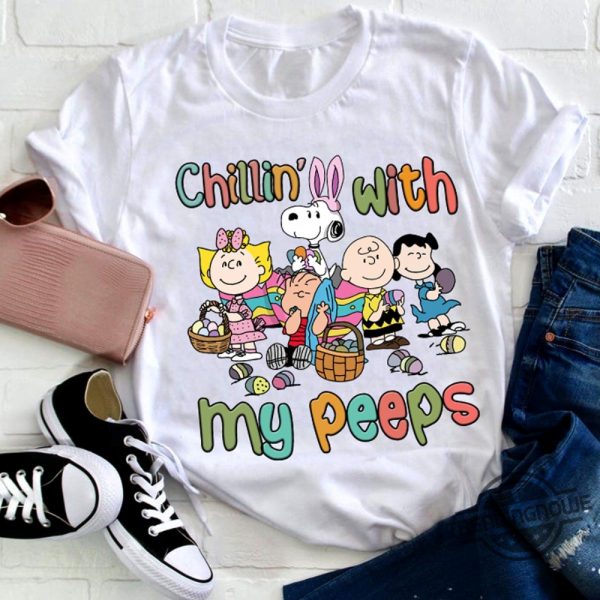 Chillin With My Peeps Shirt Snoopy And Charlie Brown T Shirt Sweatshirt Hoodie Easter Day Gift Shirt Easter Shirt trendingnowe.com 4