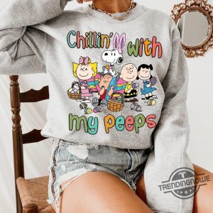 Chillin With My Peeps Shirt Snoopy And Charlie Brown T Shirt Sweatshirt Hoodie Easter Day Gift Shirt Easter Shirt trendingnowe.com 5