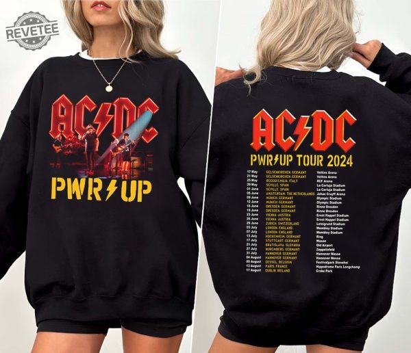 Acdc Pwr Up World Tour 2024 Shirt Rock Band Acdc Shirt Acdc Tour 2024 Acdc World Tour 2024 Unique revetee 1
