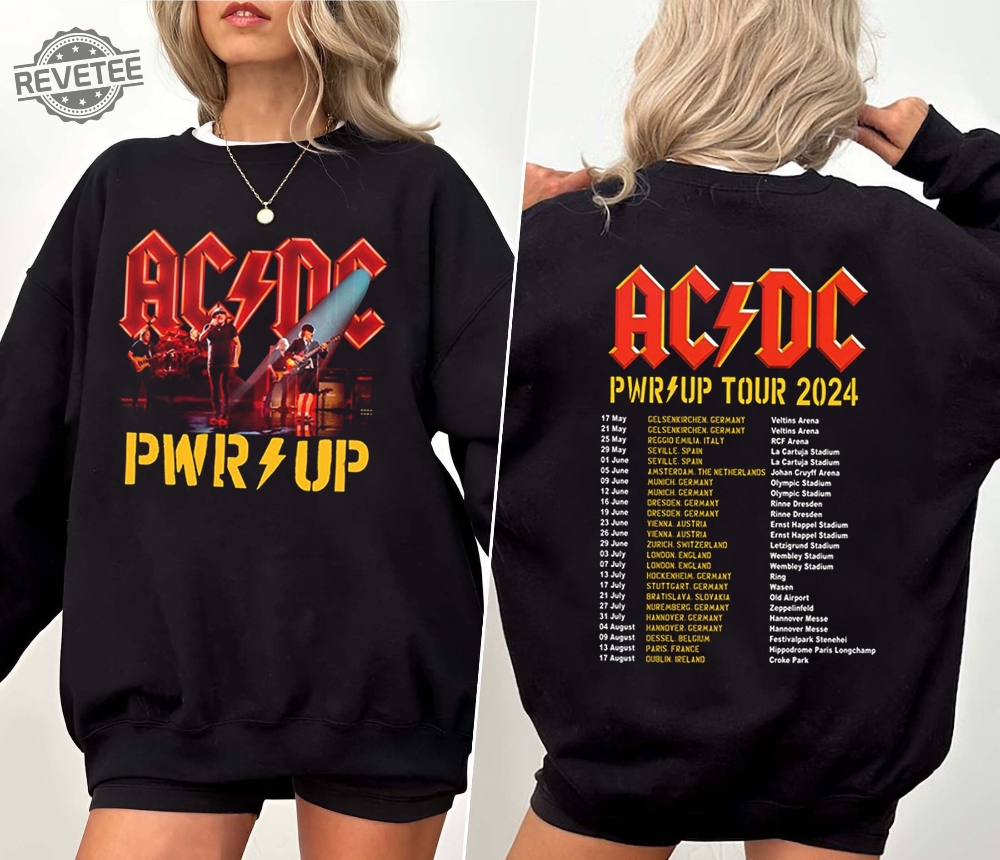 Acdc Pwr Up World Tour 2024 Shirt Rock Band Acdc Shirt Acdc Tour 2024 Acdc World Tour 2024 Unique