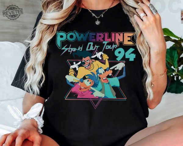 Disney Retro 90S A Goofy Movie Powerline Stand Out Tour 94 Shirt Wdw Magic Kingdom Holiday Shirt A Goofy Movie Characters Unique revetee 1