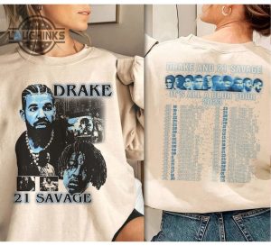 vintage drake 21 savage tour rescheduled shirt drake its all a blur tour 2023 shirt 21 savage rapper her loss tee drake 21 savage tour tshirt sweatshirt hoodie laughinks 1 6