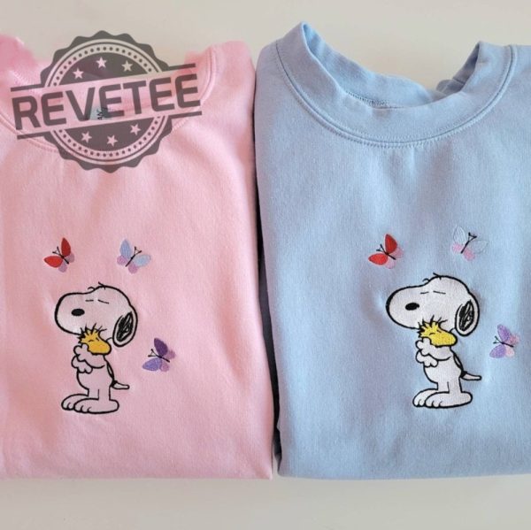 A Warm Embrace Of Snoopy Embroidered Sweatshirt Snoopy Sweatshirt Embroidered Snoopy Sweatshirt Womens Snoopy Sweater Unique revetee 1