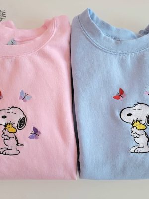 A Warm Embrace Of Snoopy Embroidered Sweatshirt Snoopy Sweatshirt Embroidered Snoopy Sweatshirt Womens Snoopy Sweater Unique revetee 2