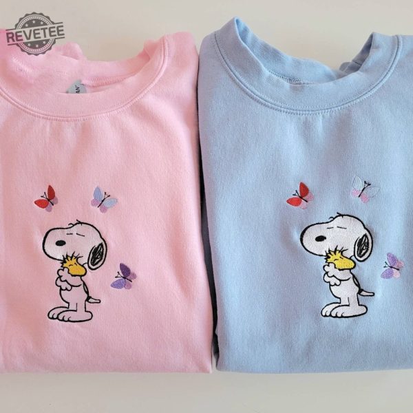 A Warm Embrace Of Snoopy Embroidered Sweatshirt Snoopy Sweatshirt Embroidered Snoopy Sweatshirt Womens Snoopy Sweater Unique revetee 2