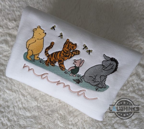 winnie the pooh shirt sweatshirt hoodie embroidered disney cartoon characters shirts personalized honey bear and friends tee tigger piglet eeyore embroidery laughinks 1