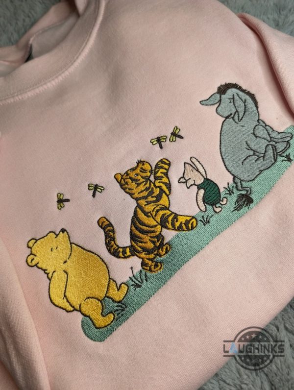 winnie the pooh shirt sweatshirt hoodie embroidered disney cartoon characters shirts personalized honey bear and friends tee tigger piglet eeyore embroidery laughinks 3