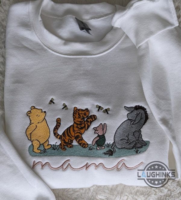 winnie the pooh shirt sweatshirt hoodie embroidered disney cartoon characters shirts personalized honey bear and friends tee tigger piglet eeyore embroidery laughinks 8