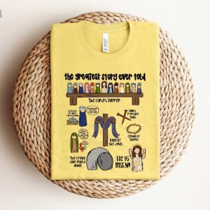 The Greatest Story Ever Told Shirt Christian Easter Shirt Easter Gift For Christian He Is Risen The Greatest Love Story Ever Told Unique revetee 5