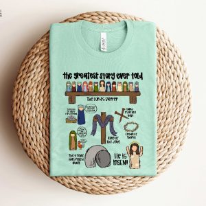 The Greatest Story Ever Told Shirt Christian Easter Shirt Easter Gift For Christian He Is Risen The Greatest Love Story Ever Told Unique revetee 8