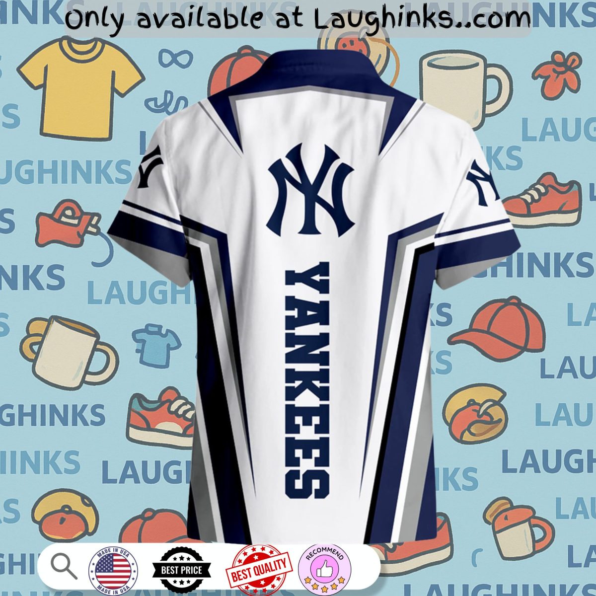 new york yankees hawaiian shirt great players gift for baseball fans ny yankees button up shirt and shorts mlb baseball aloha beach shirt 3