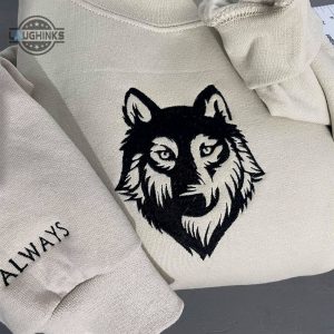wolf embroidered sweatshirt womens embroidered sweatshirts tshirt sweatshirt hoodie trending embroidery tee gift laughinks 1