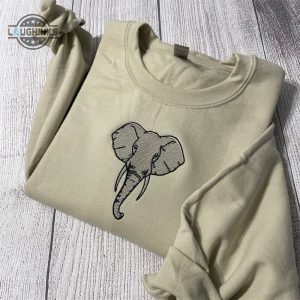 elephant embroidered sweatshirt womens embroidered sweatshirts tshirt sweatshirt hoodie trending embroidery tee gift laughinks 1 1
