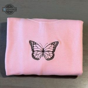 butterfly embroidered sweatshirt womens embroidered sweatshirts tshirt sweatshirt hoodie trending embroidery tee gift laughinks 1 1