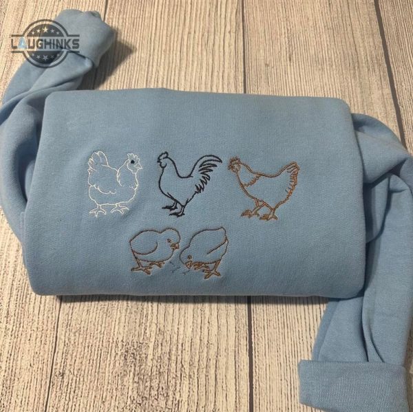 embroidered chicken sweatshirts womens embroidered sweatshirts tshirt sweatshirt hoodie trending embroidery tee gift laughinks 1 1