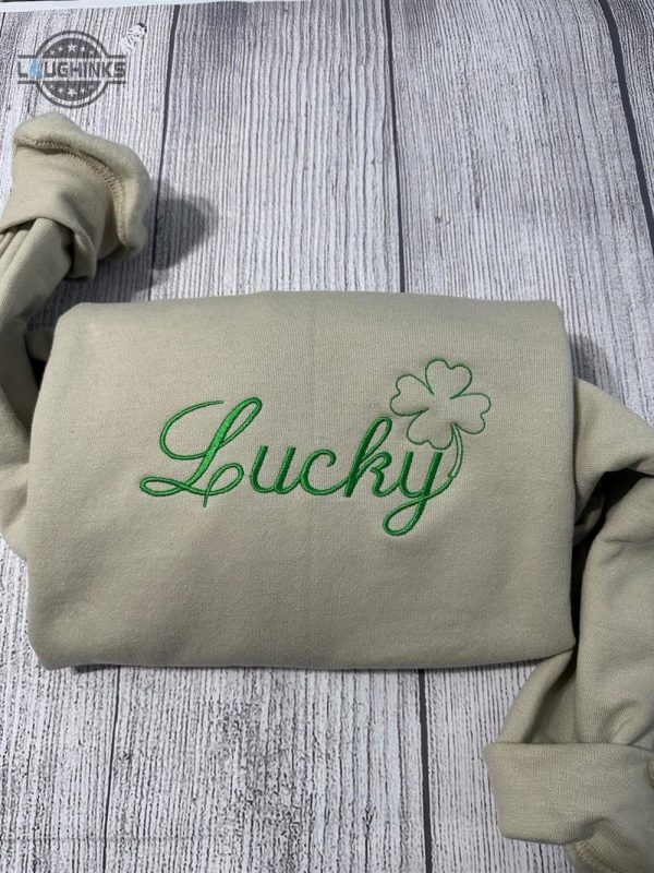 women lucky embroidered sweatshirt womens embroidered sweatshirts tshirt sweatshirt hoodie trending embroidery tee gift laughinks 1 1