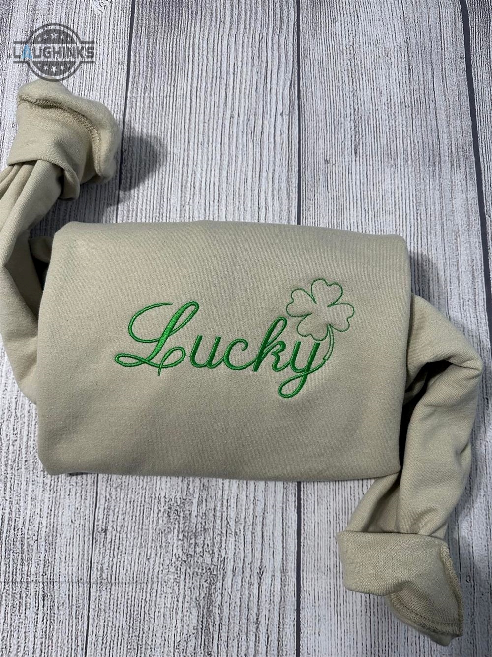 Lucky Shamrock Embroidered Sweatshirt Womens Embroidered Sweatshirts Tshirt Sweatshirt Hoodie Trending Embroidery Tee Gift