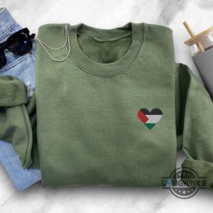 save palestine embroidered hoodie tshirt sweatshirt mens womens palestine flag heart embroidery free palestine tee solidarity with palestine gaza shirts laughinks 5