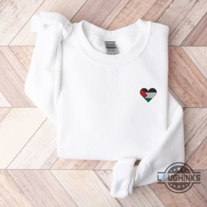 save palestine embroidered hoodie tshirt sweatshirt mens womens palestine flag heart embroidery free palestine tee solidarity with palestine gaza shirts laughinks 6