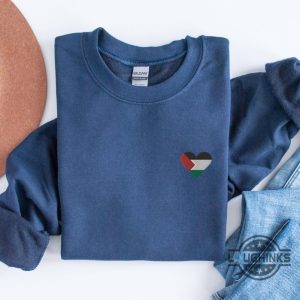 save palestine embroidered hoodie tshirt sweatshirt mens womens palestine flag heart embroidery free palestine tee solidarity with palestine gaza shirts laughinks 7