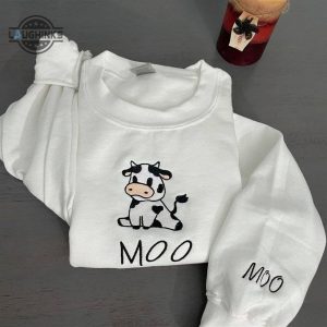 cow sitting embroidered sweatshirt womens embroidered sweatshirts tshirt sweatshirt hoodie trending embroidery tee gift laughinks 1