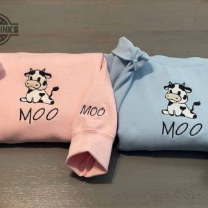 cow sitting embroidered sweatshirt womens embroidered sweatshirts tshirt sweatshirt hoodie trending embroidery tee gift laughinks 1 3