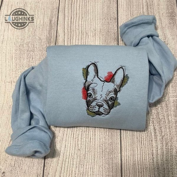 bull dog embroidered sweatshirt womens embroidered sweatshirts tshirt sweatshirt hoodie trending embroidery tee gift laughinks 1 1